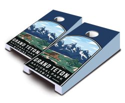 "Grand Teton National Park Badge Range" Tabletop Cornhole Set